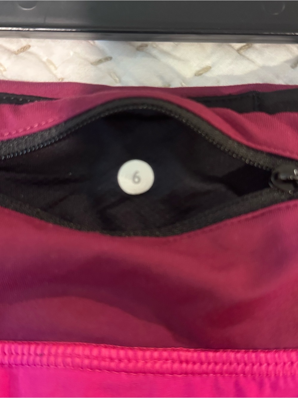 lululemon athletica Two-Tone Magenta Running Shorts with Contrast Trim - Picture 3 of 3